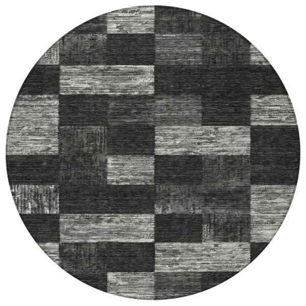 Homeroots 3' Beige And Gray Geometric Washable Area Rug - Perfect For Indoor And Outdoor Spaces, Stylish & Durable 8' Round Polyester 604853