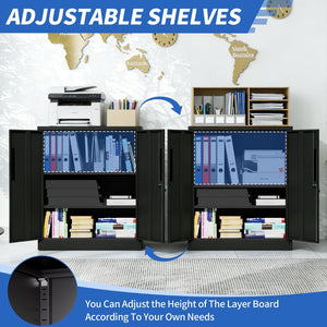 English Elm Metal Lockable Steel Cabinet Two Adjustable Shelves Garage Office Utility Storage T2398P442669