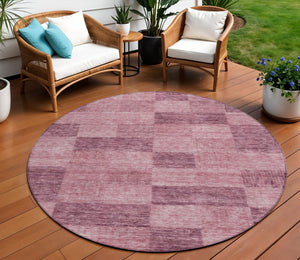 Homeroots 3' Beige And Gray Geometric Washable Area Rug - Perfect For Indoor And Outdoor Spaces, Stylish & Durable 8' Round Polyester 604859