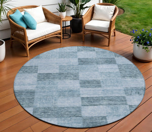 Homeroots 3' Beige And Gray Geometric Washable Area Rug - Perfect For Indoor And Outdoor Spaces, Stylish & Durable 8' Round Polyester 604865