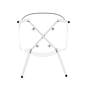English Elm Dining Chair Set of 4 Ghost Style Acrylic Seat with Slim Metal Legs for Modern Spaces W234P417568
