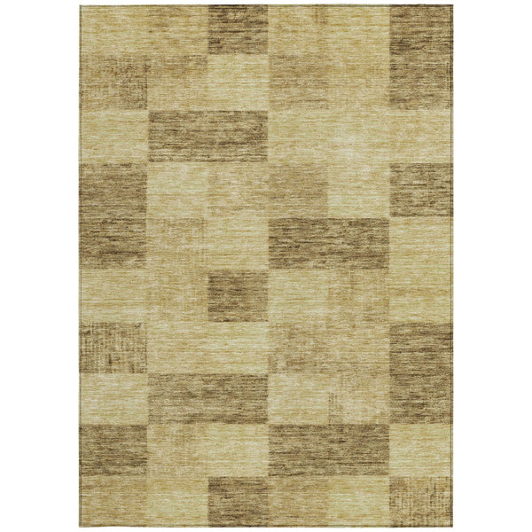 Homeroots 3' Beige And Gray Geometric Washable Area Rug - Perfect For Indoor And Outdoor Spaces, Stylish & Durable 3' X 5' Polyester 604875