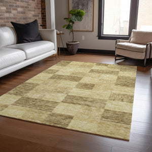 Homeroots 3' Beige And Gray Geometric Washable Area Rug - Perfect For Indoor And Outdoor Spaces, Stylish & Durable 3' X 5' Polyester 604875
