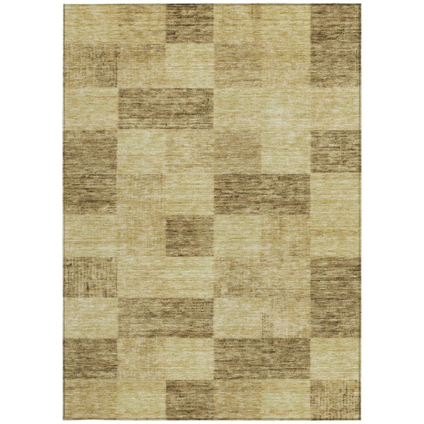 Homeroots 3' Beige And Gray Geometric Washable Area Rug - Perfect For Indoor And Outdoor Spaces, Stylish & Durable 5' X 8' Polyester 604876