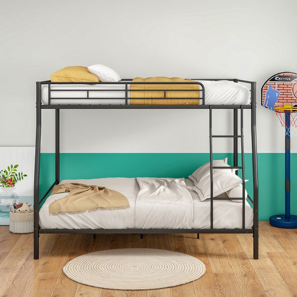 English Elm Heavy Duty Steel Full Over Queen Bunk Bed Adult Guest Room Powder Coat Frame W840S00001