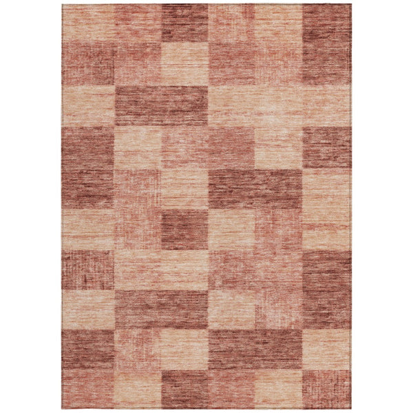 Homeroots 3' Beige And Gray Geometric Washable Area Rug - Perfect For Indoor And Outdoor Spaces, Stylish & Durable 3' X 5' Polyester 604881