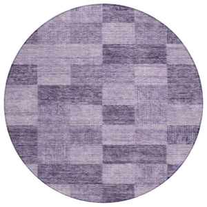 HomeRoots 5' Modern Purple and Lavender Geometric Indoor Outdoor Area Rug – Stylish, Durable, Easy Care Design 8' Round 604889