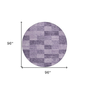 Homeroots 3' Beige And Gray Geometric Washable Area Rug - Perfect For Indoor And Outdoor Spaces, Stylish & Durable 8' Round Polyester 604889