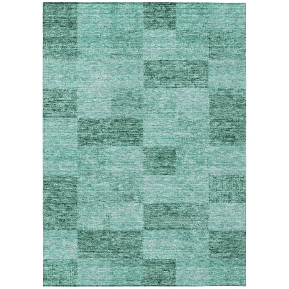 HomeRoots 9' Blue & Aqua Geometric Area Rug - Washable, Durable for Indoor/Outdoor Use in Modern Spaces! 604897