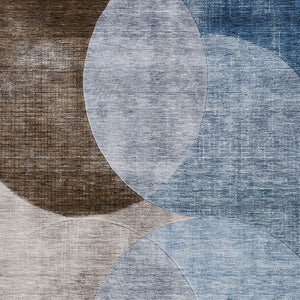 Homeroots 3' Geometric Artichoke Green, Brown & Beige Washable Indoor-outdoor Area Rug For Versatile Style 3' X 5' Polyester 604905