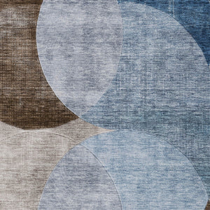 Homeroots 3' Geometric Artichoke Green, Brown & Beige Washable Indoor-outdoor Area Rug For Versatile Style 9' X 12' Polyester 604909