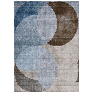 Homeroots 3' Geometric Artichoke Green, Brown & Beige Washable Indoor-outdoor Area Rug For Versatile Style 10' X 14' Polyester 604910