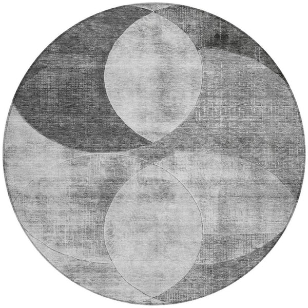 Homeroots 3' Geometric Artichoke Green, Brown & Beige Washable Indoor-outdoor Area Rug For Versatile Style 8' Round Polyester 604913