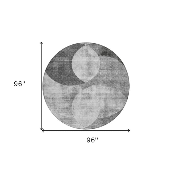 Homeroots 3' Geometric Artichoke Green, Brown & Beige Washable Indoor-outdoor Area Rug For Versatile Style 8' Round Polyester 604913