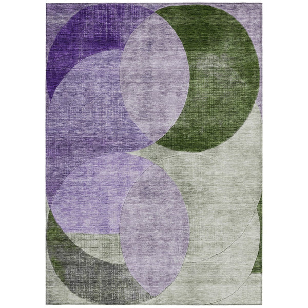 Homeroots 3' Geometric Artichoke Green, Brown & Beige Washable Indoor-outdoor Area Rug For Versatile Style 3' X 5' Polyester 604917