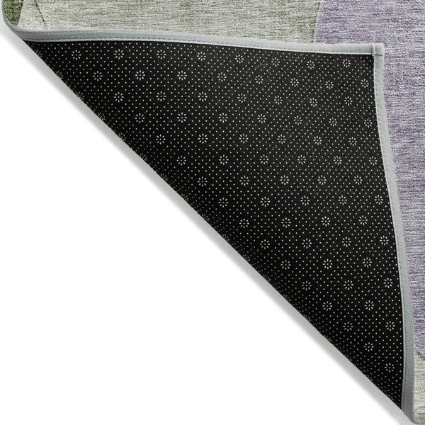 HomeRoots 5' Geometric Washable Area Rug in Lavender and Green for Stylish Indoor and Outdoor Spaces 8' X 10' 604920