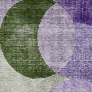 Homeroots 3' Geometric Artichoke Green, Brown & Beige Washable Indoor-outdoor Area Rug For Versatile Style 8' X 10' Polyester 604920