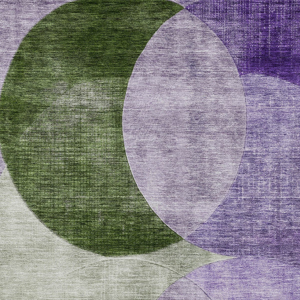 Homeroots 3' Geometric Artichoke Green, Brown & Beige Washable Indoor-outdoor Area Rug For Versatile Style 8' X 10' Polyester 604920