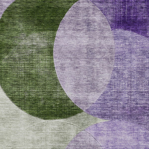 Homeroots 3' Geometric Artichoke Green, Brown & Beige Washable Indoor-outdoor Area Rug For Versatile Style 9' X 12' Polyester 604921