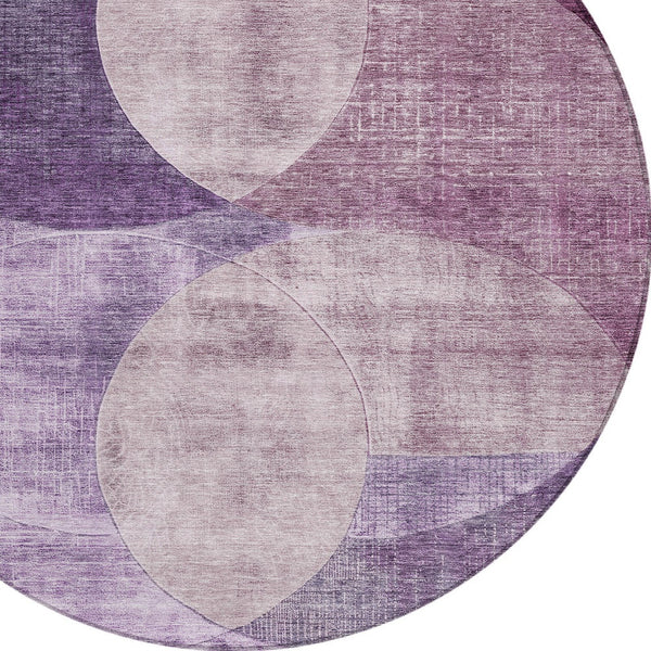 Homeroots 3' Geometric Artichoke Green, Brown & Beige Washable Indoor-outdoor Area Rug For Versatile Style 8' Round Polyester 604925