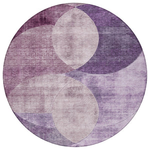 Homeroots 3' Geometric Artichoke Green, Brown & Beige Washable Indoor-outdoor Area Rug For Versatile Style 8' Round Polyester 604925