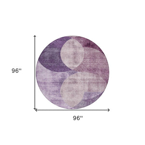 Homeroots 3' Geometric Artichoke Green, Brown & Beige Washable Indoor-outdoor Area Rug For Versatile Style 8' Round Polyester 604925