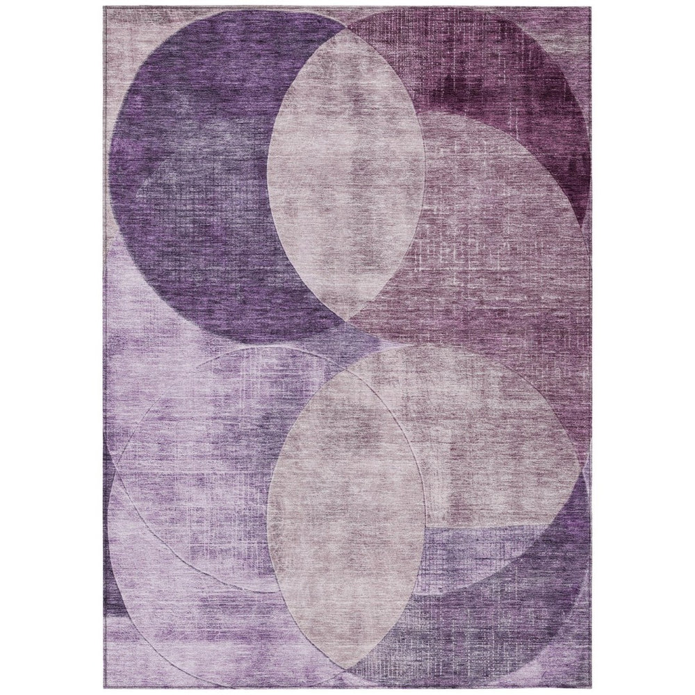 HomeRoots 9' X 12' Purple & Lavender Geometric Area Rug – Durable, Washable, Indoor-Outdoor Versatility & Style 604927