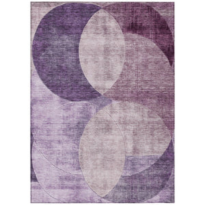 HomeRoots 5' Vibrant Purple and Lavender Geometric Washable Area Rug for Indoor and Outdoor Spaces 10' X 14' 604928
