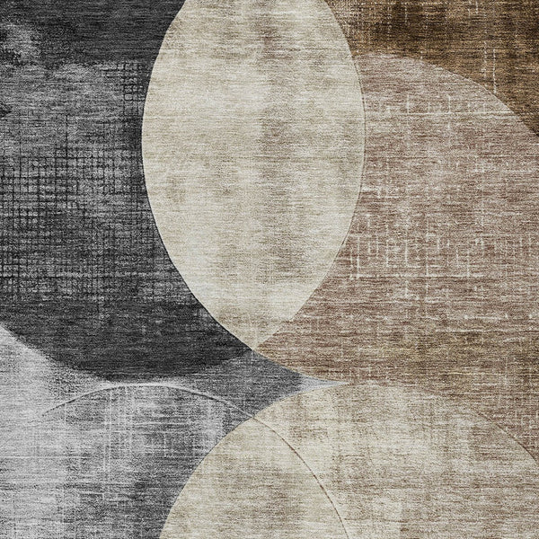 Homeroots 3' Geometric Artichoke Green, Brown & Beige Washable Indoor-outdoor Area Rug For Versatile Style 8' X 10' Polyester 604932