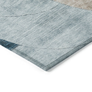 Homeroots 3' Geometric Artichoke Green, Brown & Beige Washable Indoor-outdoor Area Rug For Versatile Style 3' X 5' Polyester 604935