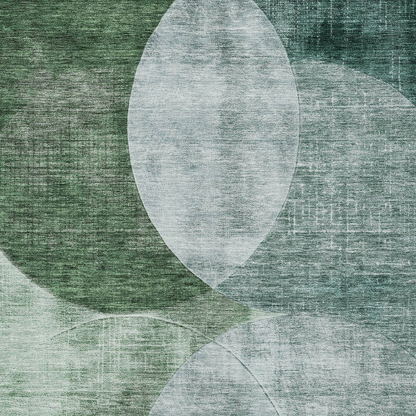 Homeroots 3' Geometric Artichoke Green, Brown & Beige Washable Indoor-outdoor Area Rug For Versatile Style 9' X 12' Polyester 604945