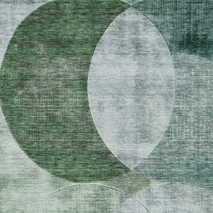 Homeroots 3' Geometric Artichoke Green, Brown & Beige Washable Indoor-outdoor Area Rug For Versatile Style 10' X 14' Polyester 604946