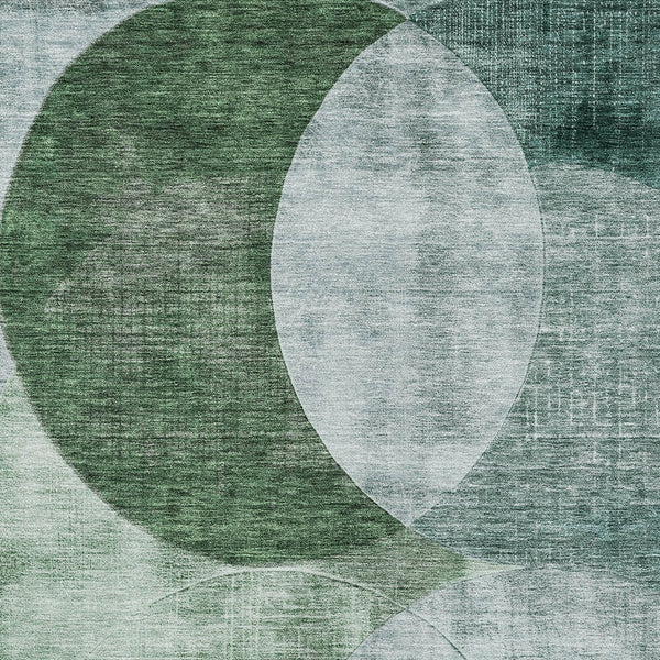 Homeroots 3' Geometric Artichoke Green, Brown & Beige Washable Indoor-outdoor Area Rug For Versatile Style 10' X 14' Polyester 604946