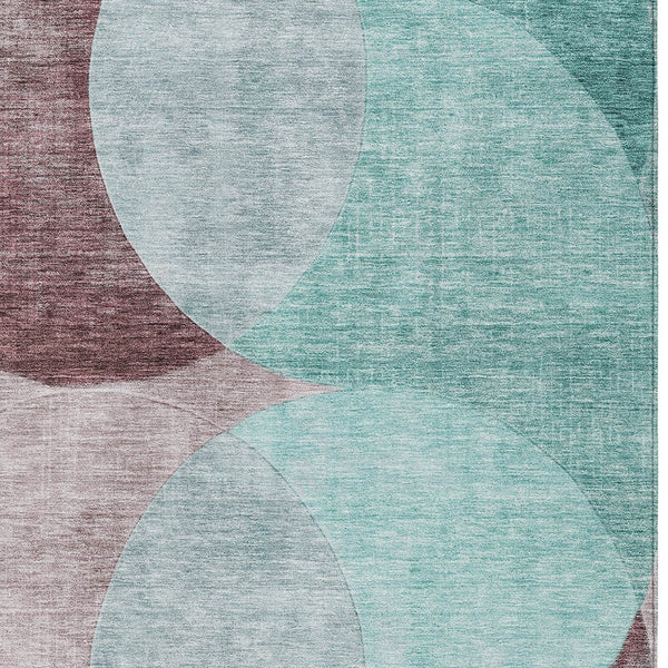 Homeroots 3' Geometric Artichoke Green, Brown & Beige Washable Indoor-outdoor Area Rug For Versatile Style 3' X 5' Polyester 604953