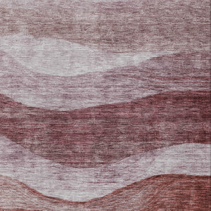 Homeroots 3' Blush And Brown Abstract Washable Area Rug For Indoor And Outdoor Use - Stylish And Durable Design 5' X 8' Polyester 604960