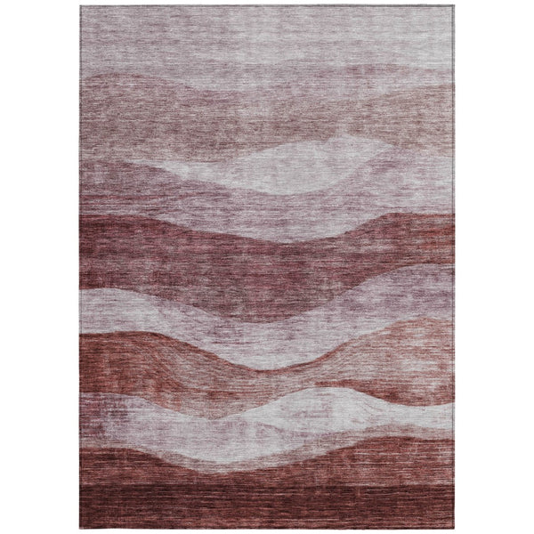 Homeroots 3' Blush And Brown Abstract Washable Area Rug For Indoor And Outdoor Use - Stylish And Durable Design 8' X 10' Polyester 604962