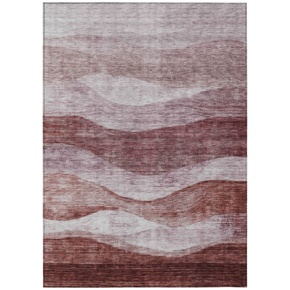 HomeRoots 5' Blush and Brown Abstract Area Rug – Stylish, Washable, Indoor/Outdoor Design for Every Space 8' X 10' 604962