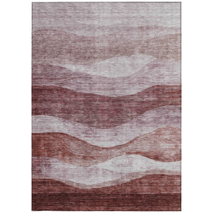 Homeroots 3' Blush And Brown Abstract Washable Area Rug For Indoor And Outdoor Use - Stylish And Durable Design 9' X 12' Polyester 604963