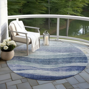 Homeroots 3' Blush And Brown Abstract Washable Area Rug For Indoor And Outdoor Use - Stylish And Durable Design 8' Round Polyester 604967