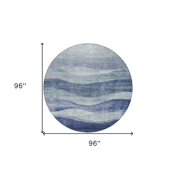 Homeroots 3' Blush And Brown Abstract Washable Area Rug For Indoor And Outdoor Use - Stylish And Durable Design 8' Round Polyester 604967