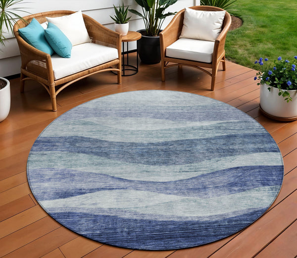 Homeroots 3' Blush And Brown Abstract Washable Area Rug For Indoor And Outdoor Use - Stylish And Durable Design 8' Round Polyester 604967