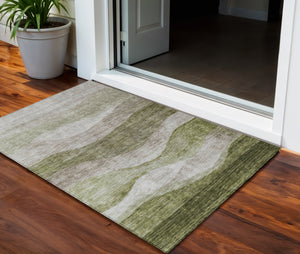 Homeroots 3' Blush And Brown Abstract Washable Area Rug For Indoor And Outdoor Use - Stylish And Durable Design 3' X 5' Polyester 604971