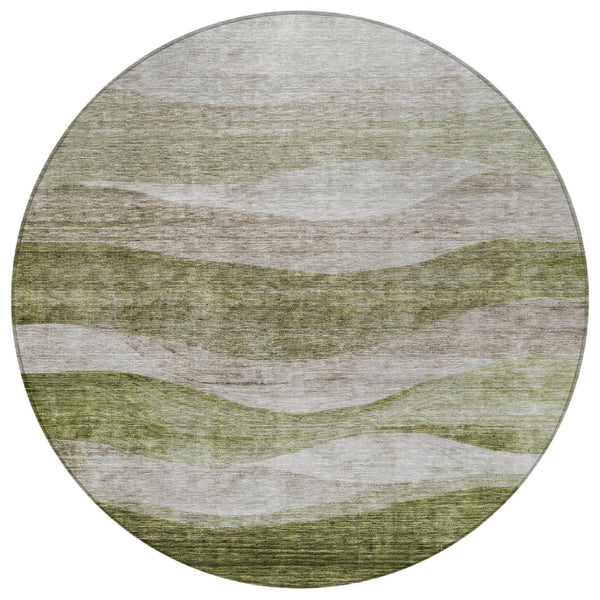 Homeroots 3' Blush And Brown Abstract Washable Area Rug For Indoor And Outdoor Use - Stylish And Durable Design 8' Round Polyester 604973