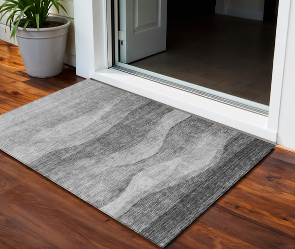 Homeroots 3' Blush And Brown Abstract Washable Area Rug For Indoor And Outdoor Use - Stylish And Durable Design 3' X 5' Polyester 604977