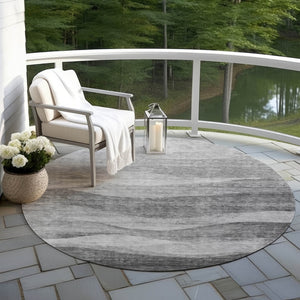 Homeroots 3' Blush And Brown Abstract Washable Area Rug For Indoor And Outdoor Use - Stylish And Durable Design 8' Round Polyester 604979