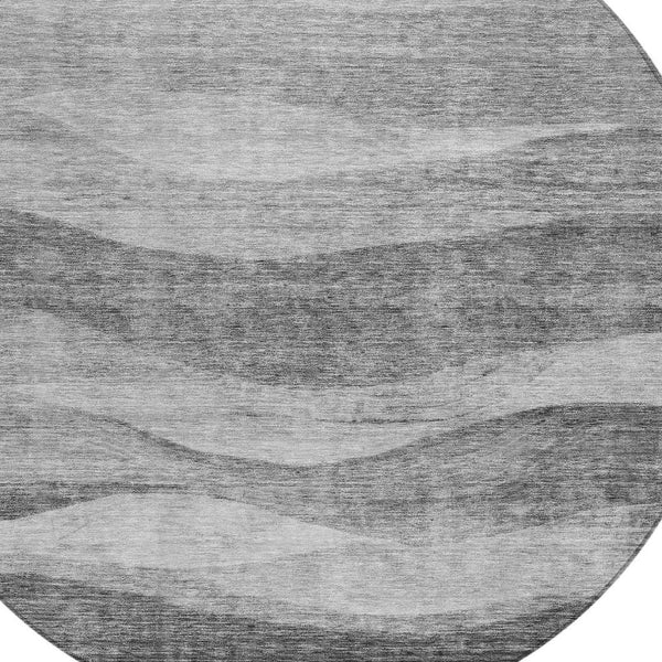 Homeroots 3' Blush And Brown Abstract Washable Area Rug For Indoor And Outdoor Use - Stylish And Durable Design 8' Round Polyester 604979