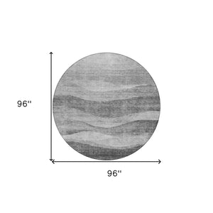 Homeroots 3' Blush And Brown Abstract Washable Area Rug For Indoor And Outdoor Use - Stylish And Durable Design 8' Round Polyester 604979