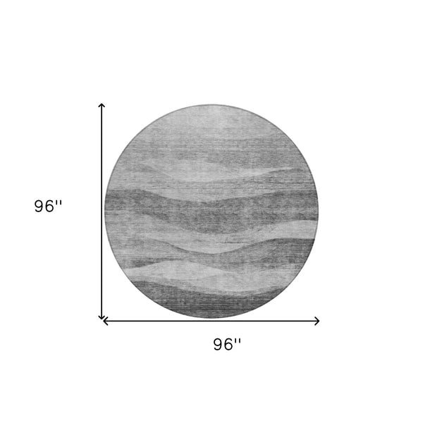 Homeroots 3' Blush And Brown Abstract Washable Area Rug For Indoor And Outdoor Use - Stylish And Durable Design 8' Round Polyester 604979