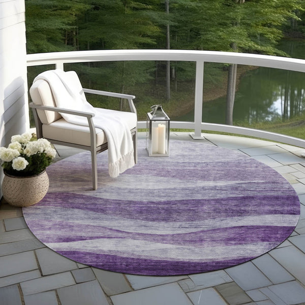 Homeroots 3' Blush And Brown Abstract Washable Area Rug For Indoor And Outdoor Use - Stylish And Durable Design 8' Round Polyester 604985