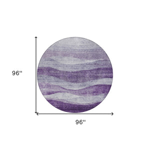 Homeroots 3' Blush And Brown Abstract Washable Area Rug For Indoor And Outdoor Use - Stylish And Durable Design 8' Round Polyester 604985